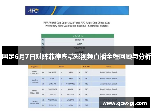 国足6月7日对阵菲律宾精彩视频直播全程回顾与分析